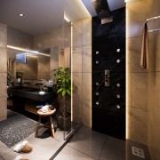 Lavish Dark Bathroom Concept & Detailing