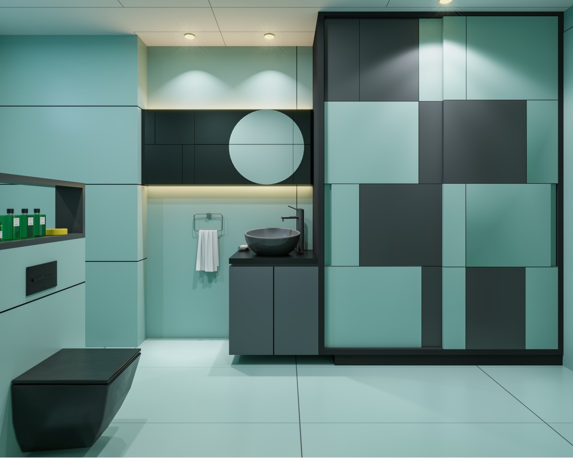 Beguiling Bathroom Pattern 			