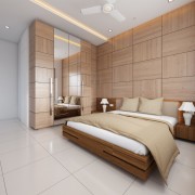 White & Brown master Bedroom Detail