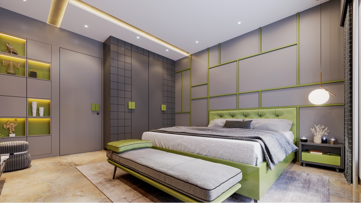 The Tranquil Olive Master Bedroom