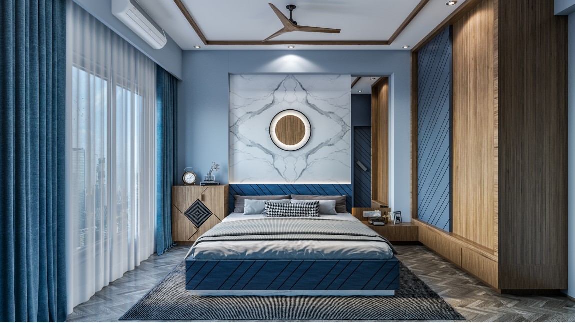 Blue Accent Bedroom