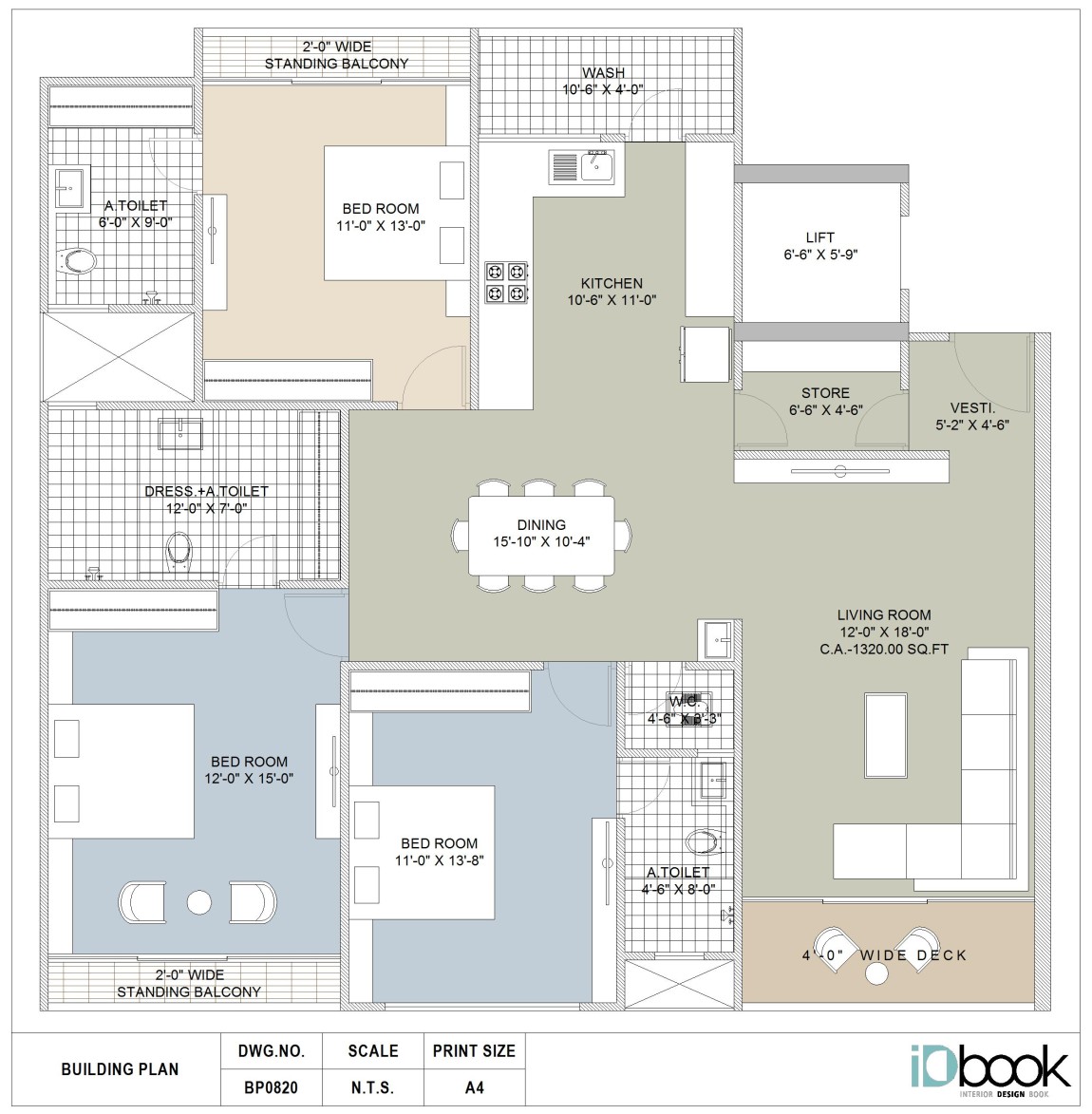 Urban Style 3 BHK planning