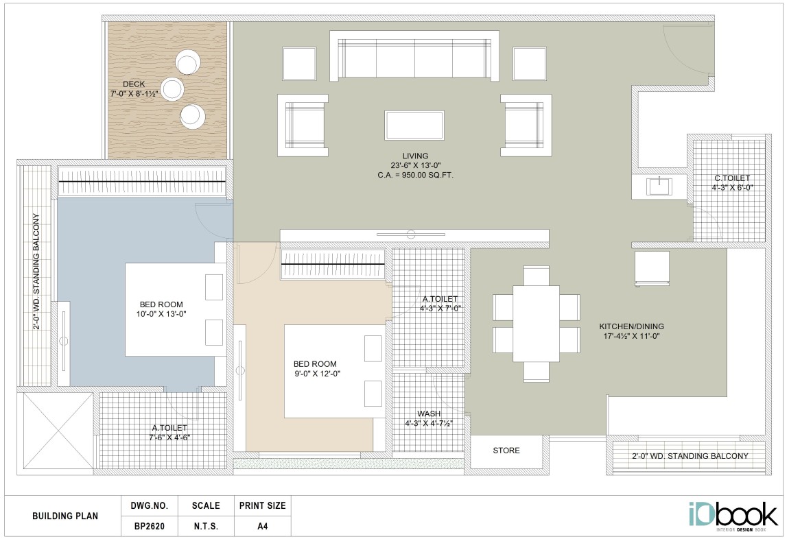 Present Day 2 BHK flat planning