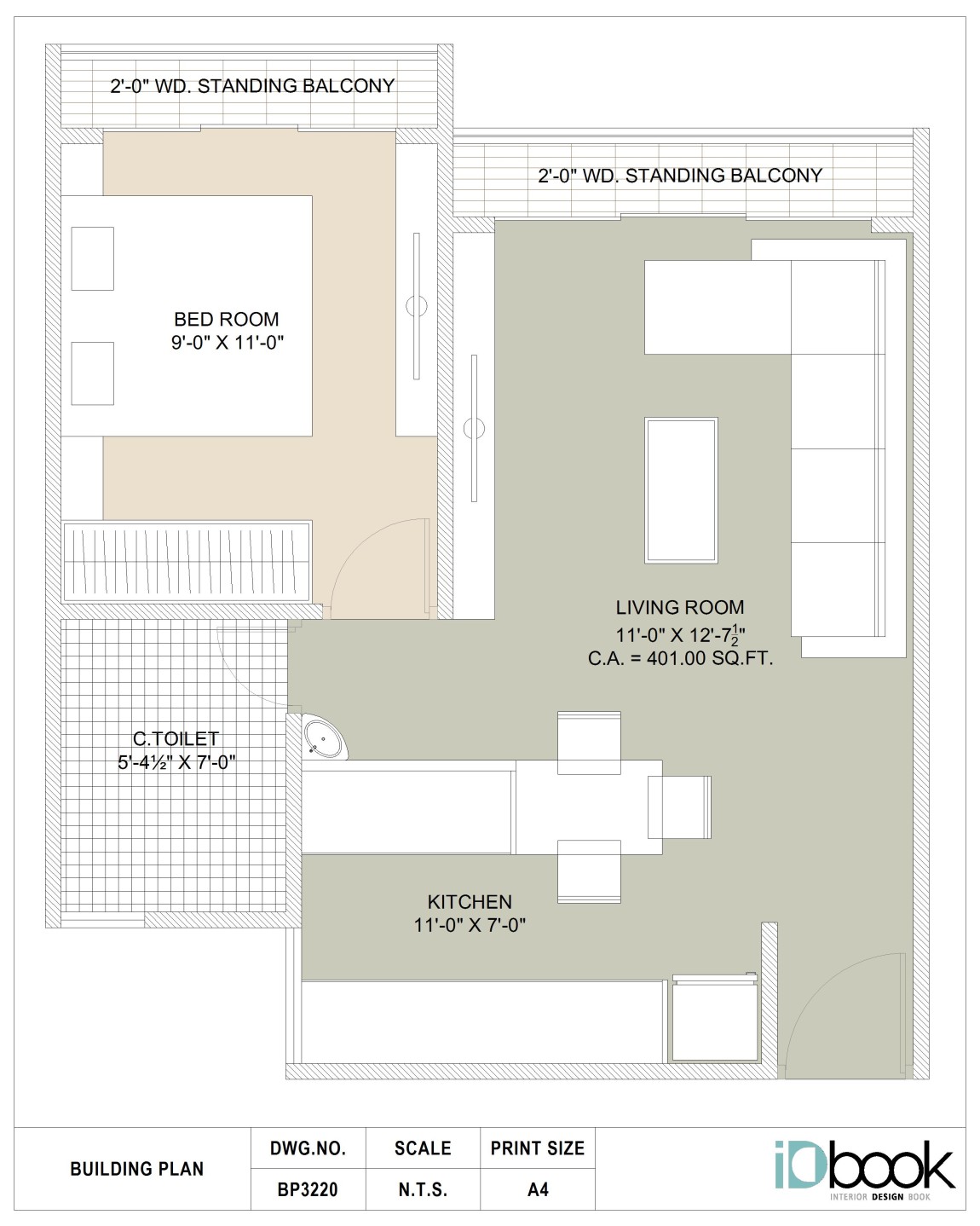 1 BHK Uber style planning