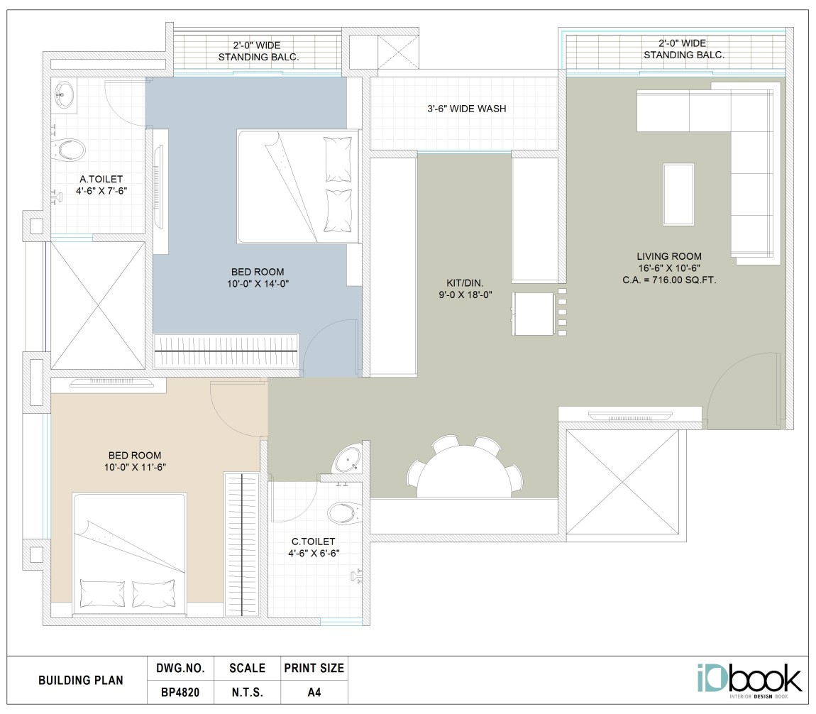 Pleasant planning of 2 BHK flat