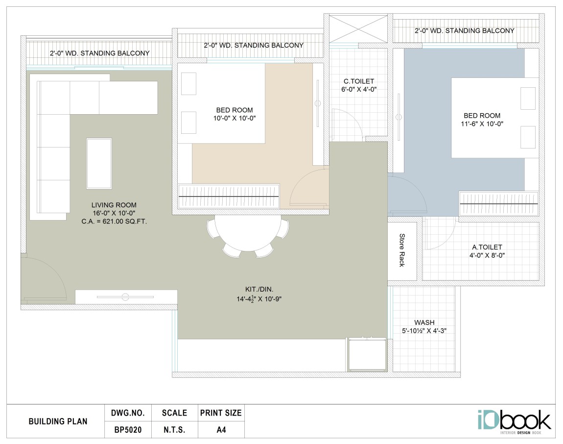 Awe-inspiring 2 BHK flat with balconies