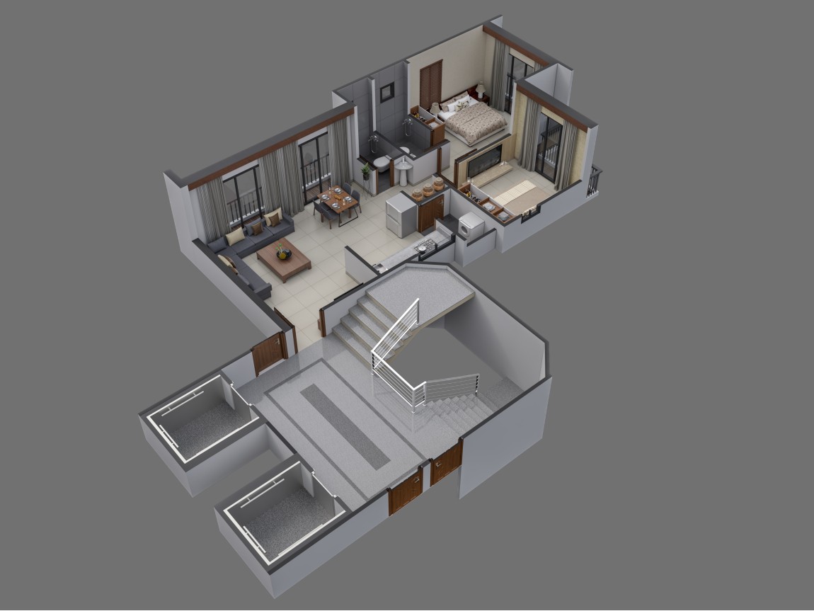 Excellent 2 BHK Apartment Plan