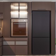 Modern Open Modular Kitchen with Dining Area