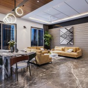 Lavish Living room with Dining table			