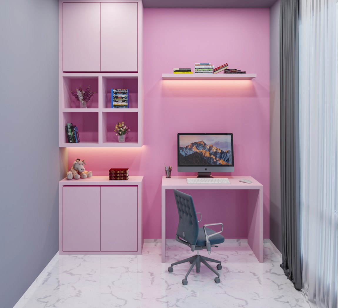 Pink Theme Study Table