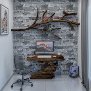 Natural Wood Study Table