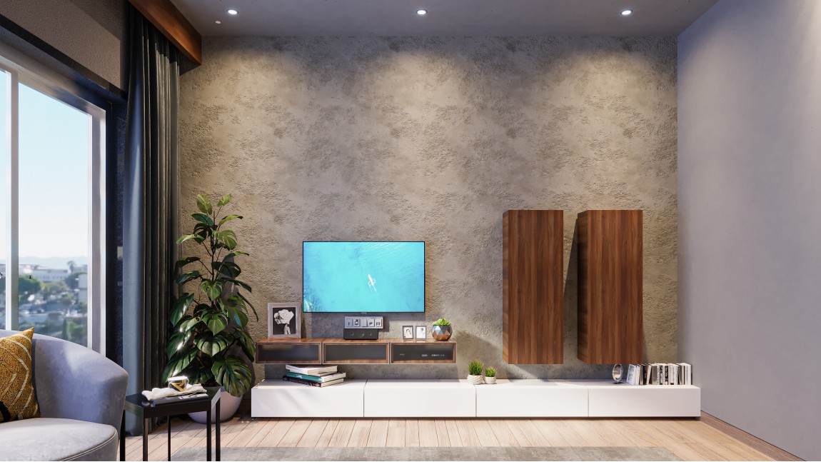 White Floating TV Console