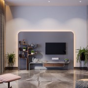 Minimalist TV Unit With Corian Finish