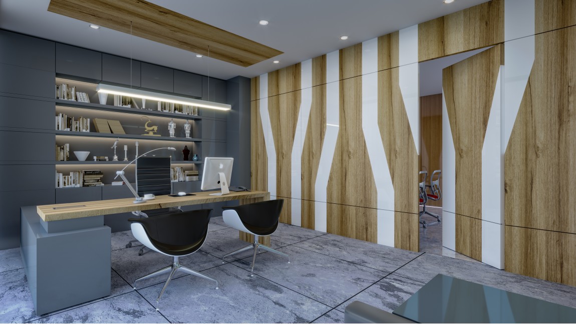 Classic Wall Panel with Veneer & Corian