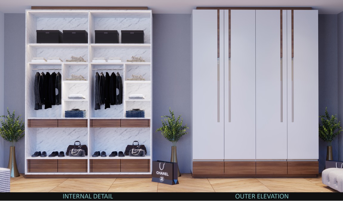 Rich White Wardrobe Design