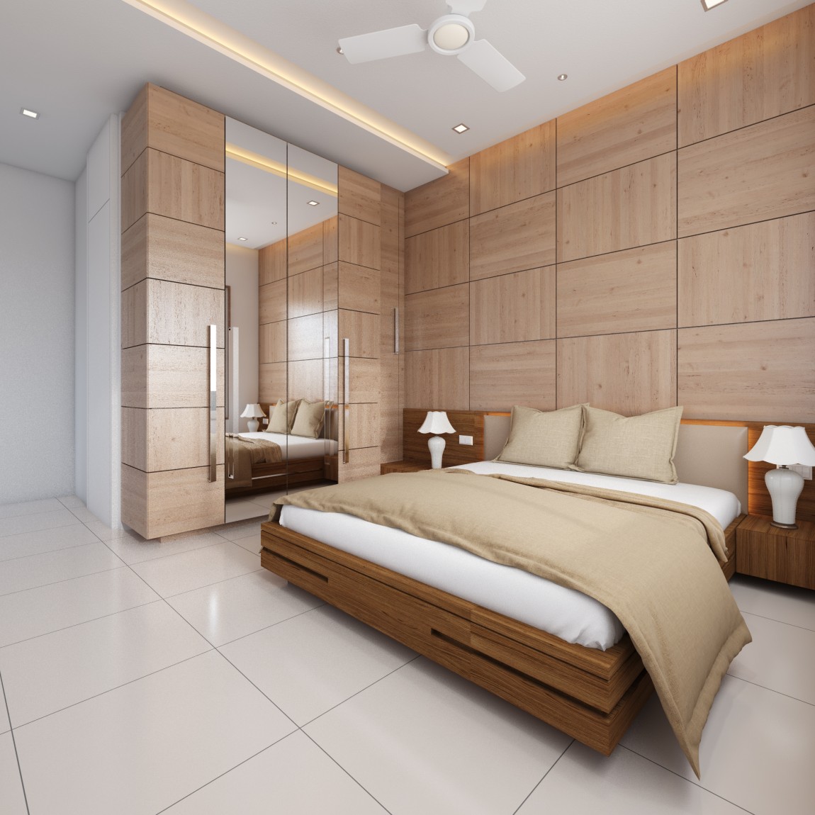 White & Brown master Bedroom