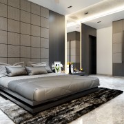 Minimalistic Slate Grey Bedroom