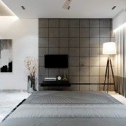 Minimalistic Slate Grey Bedroom