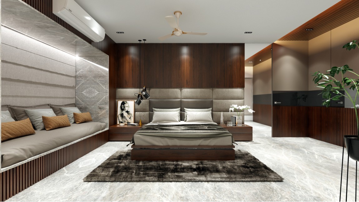Modern-retro touch Bedroom