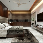 Modern-retro touch Bedroom