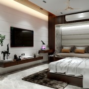 Modern-retro touch Bedroom