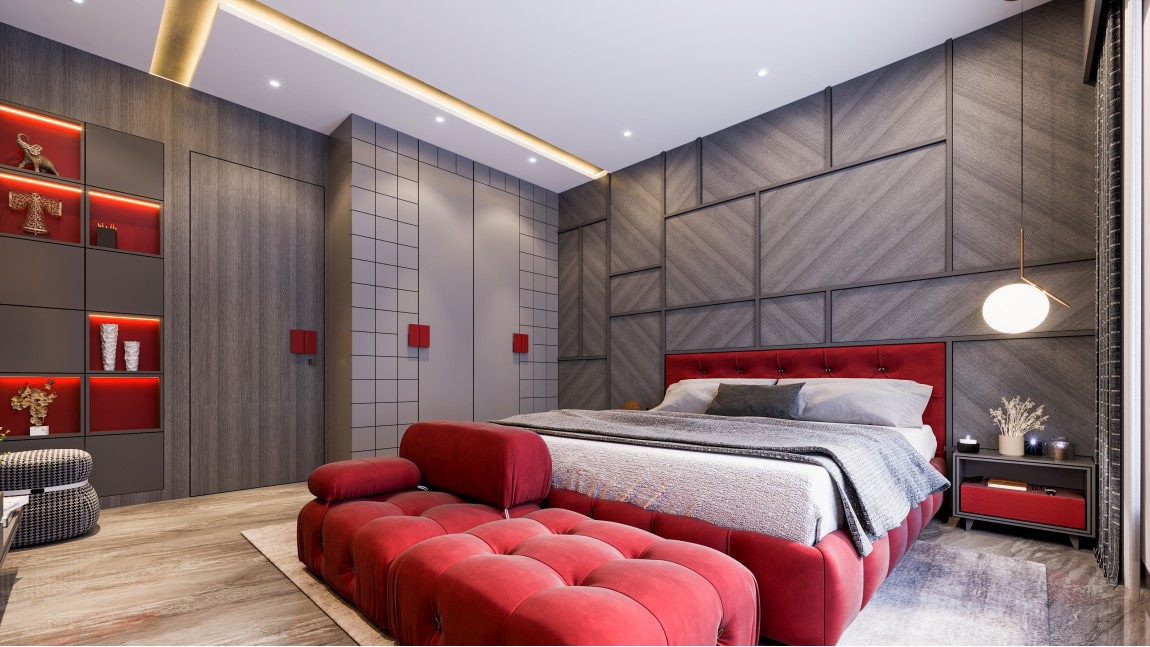 Cinematic bedroom interior design