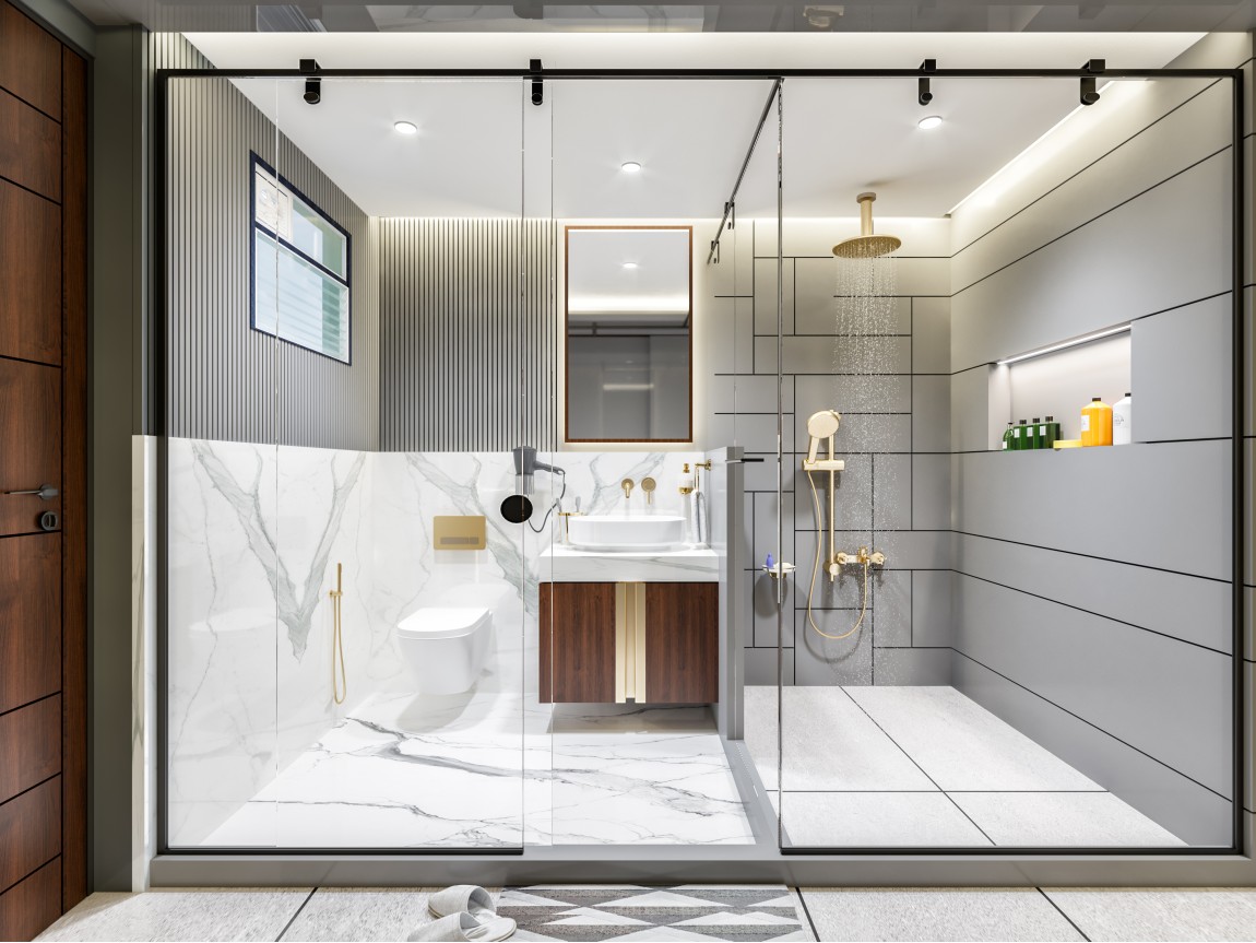 Contrasting Bathroom Design Concept