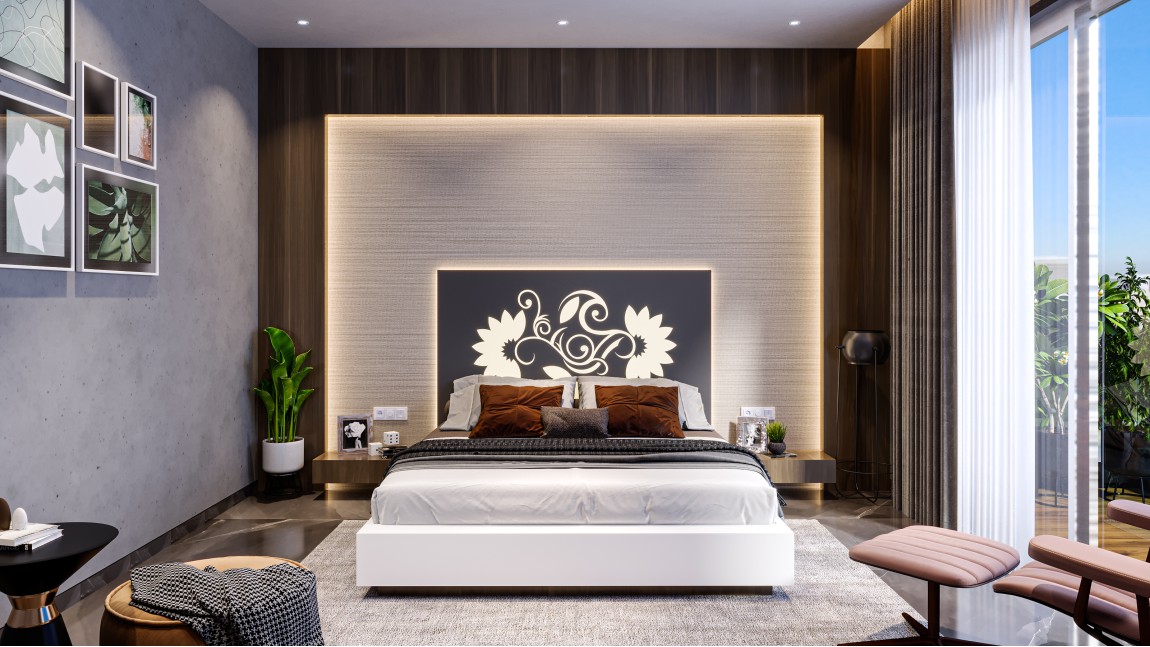Bedback With Luxurious Decor 