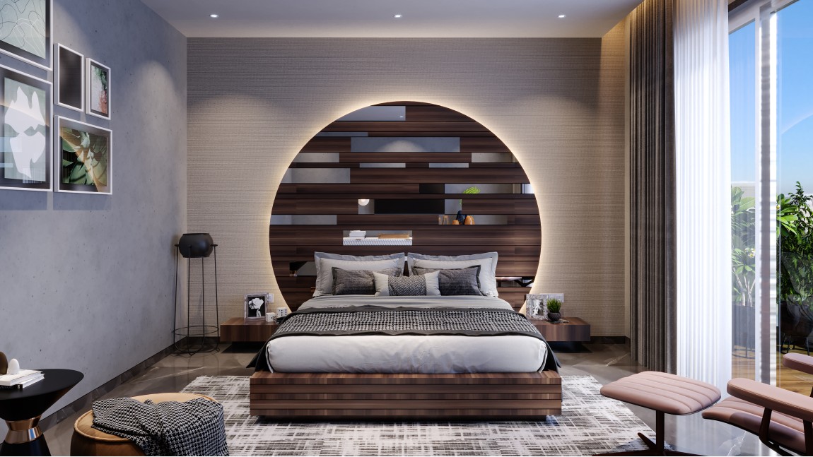 Gorgeous round bedback design For luxury Sleep