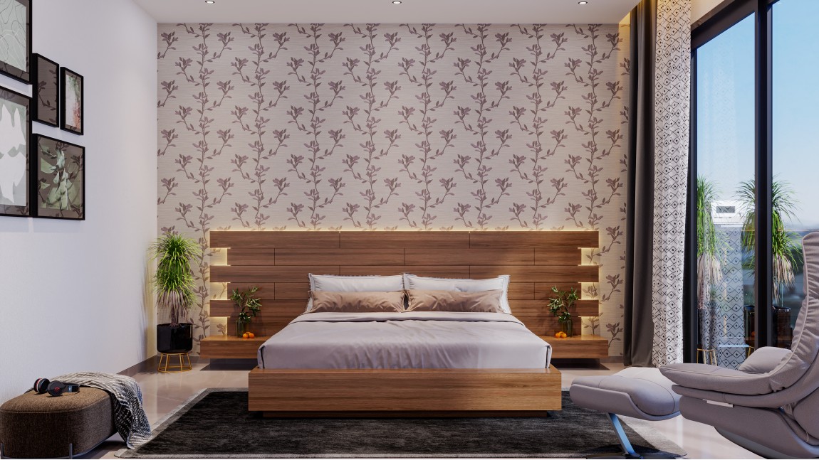 Blend of modern and rustic Bedback design	