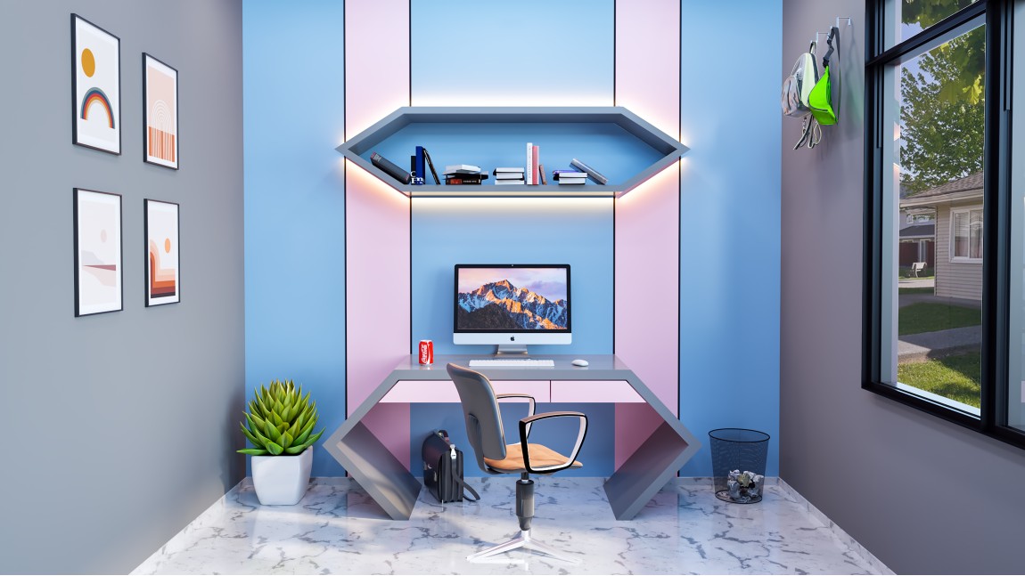 Matt Color Theme Study Room