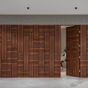 Picturesque Wood Paneling for Passage Area