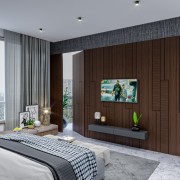 Opulent wall Paneling in Bedroom