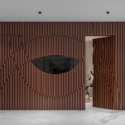 Curvilinear Wooden Wall Paneling